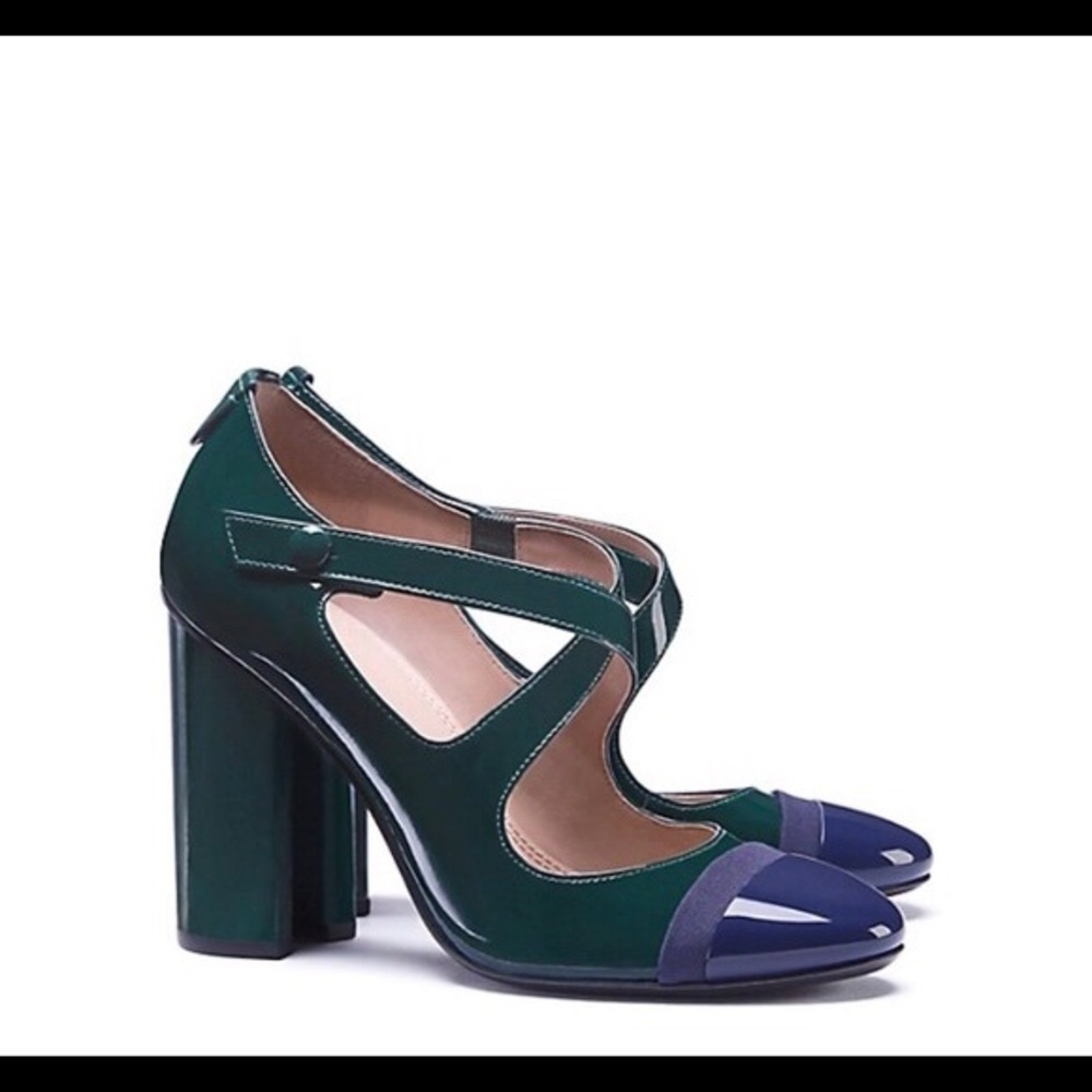 Tory Burch Green and Blue Heels